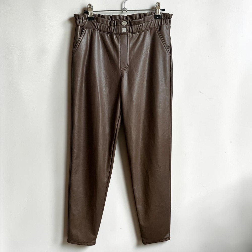 Abercrombie Kids Pants Girl's 15/16 New NWT Faux Leather Brown Paperbag Waist